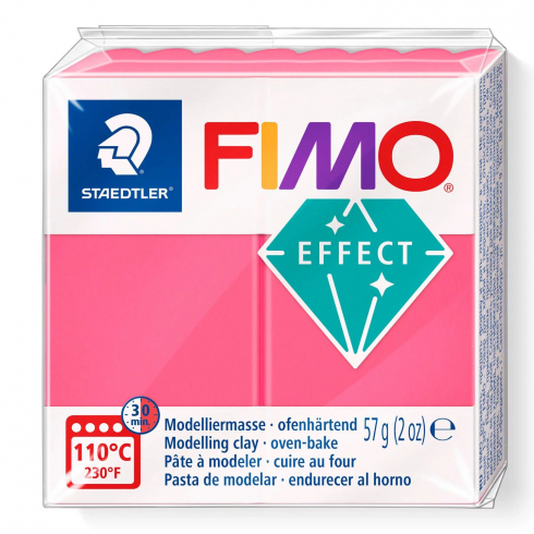 Fimo Effect Knete - Transparentfarbe rot, Modelliermasse 56g